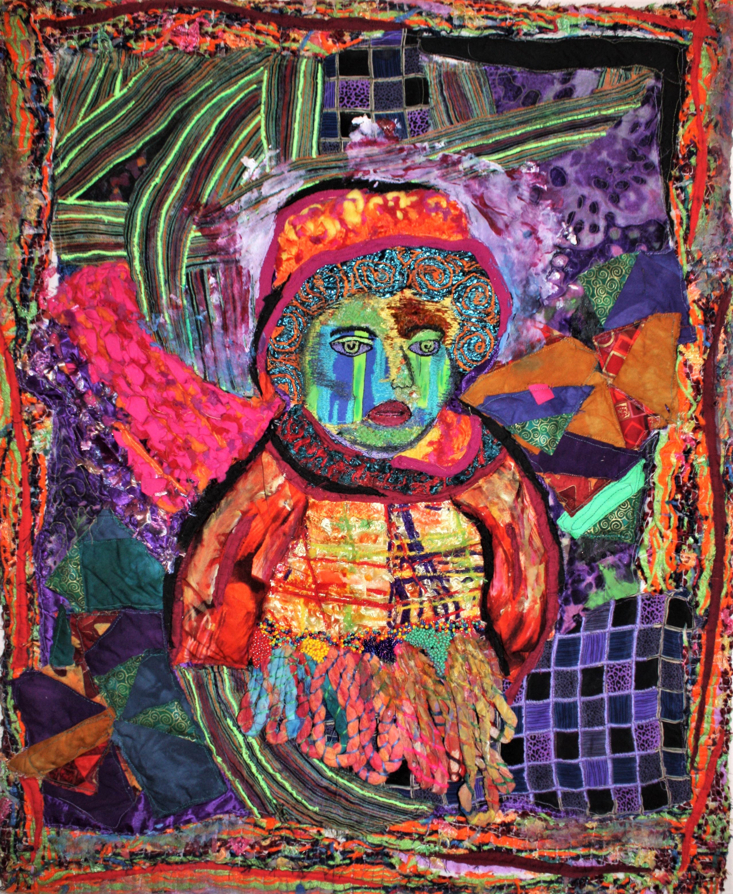 Modjadji — art quilt by Enid Viljoen, fibre artist